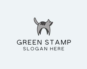 Gray Pet Cat logo design