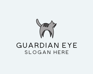 Gray Pet Cat logo design