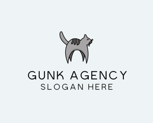 Gray Pet Cat logo design