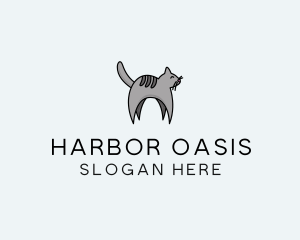 Gray Pet Cat logo design