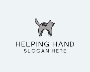 Gray Pet Cat logo design