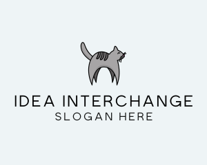 Gray Pet Cat logo design