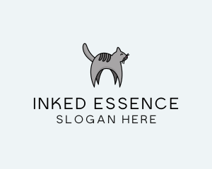 Gray Pet Cat logo design