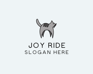 Gray Pet Cat logo design