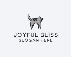 Gray Pet Cat logo design