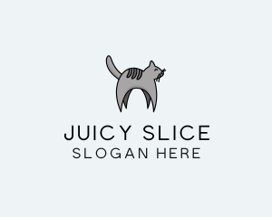 Gray Pet Cat logo design