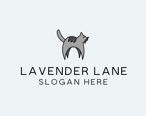 Gray Pet Cat logo design