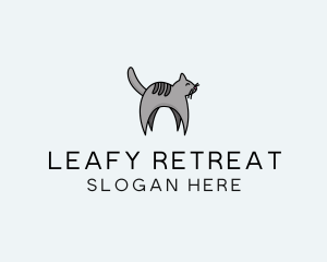 Gray Pet Cat logo design