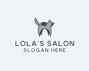 Gray Pet Cat logo design