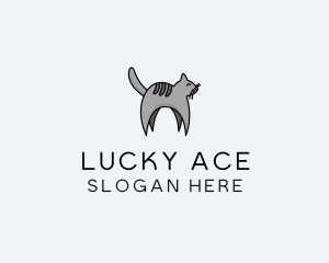 Gray Pet Cat logo design