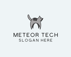 Gray Pet Cat logo design