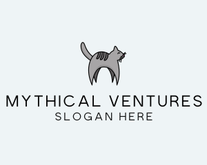 Gray Pet Cat logo design