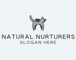 Gray Pet Cat logo design