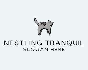 Gray Pet Cat logo design