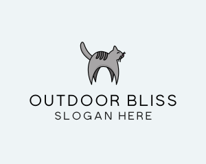 Gray Pet Cat logo design