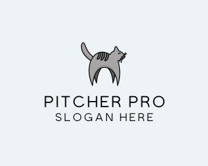 Gray Pet Cat logo design