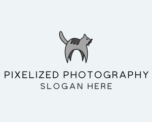 Gray Pet Cat logo design