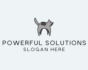 Gray Pet Cat logo design