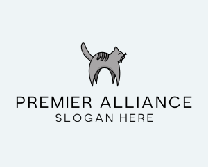 Gray Pet Cat logo design