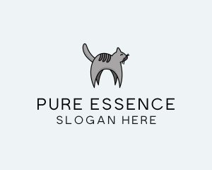 Gray Pet Cat logo design