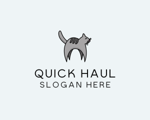 Gray Pet Cat logo design