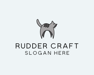 Gray Pet Cat logo design