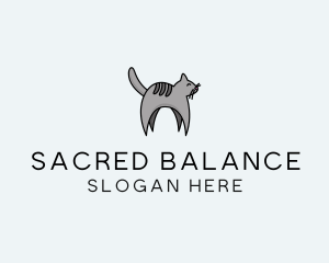 Gray Pet Cat logo design