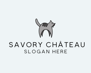 Gray Pet Cat logo design