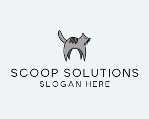 Gray Pet Cat logo design