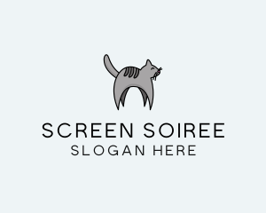 Gray Pet Cat logo design