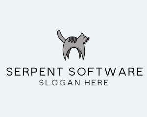 Gray Pet Cat logo design