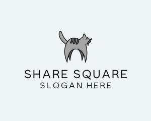 Gray Pet Cat logo design