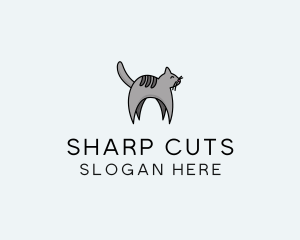 Gray Pet Cat logo design