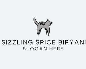 Gray Pet Cat logo design