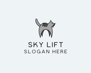 Gray Pet Cat logo design