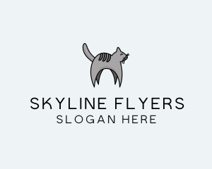 Gray Pet Cat logo design