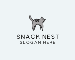 Gray Pet Cat logo design