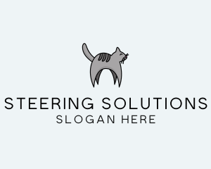 Gray Pet Cat logo design