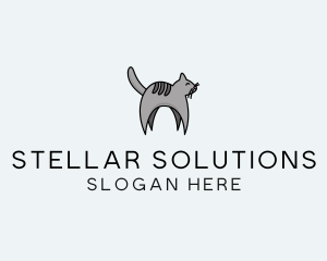 Gray Pet Cat logo design