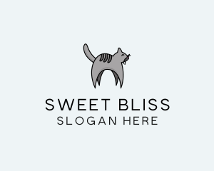 Gray Pet Cat logo design