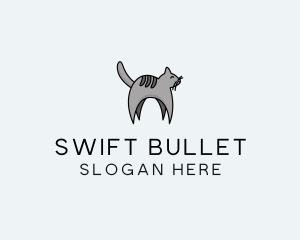 Gray Pet Cat logo design