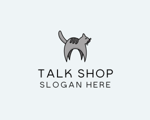 Gray Pet Cat logo design