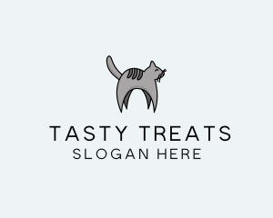 Gray Pet Cat logo design