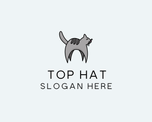 Gray Pet Cat logo design