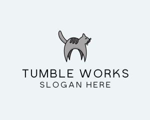 Gray Pet Cat logo design