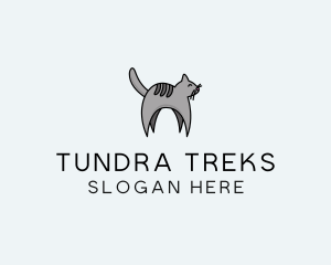 Gray Pet Cat logo design