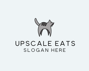 Gray Pet Cat logo design