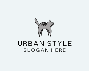 Gray Pet Cat logo design