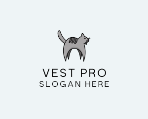 Gray Pet Cat logo design