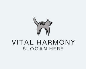 Gray Pet Cat logo design